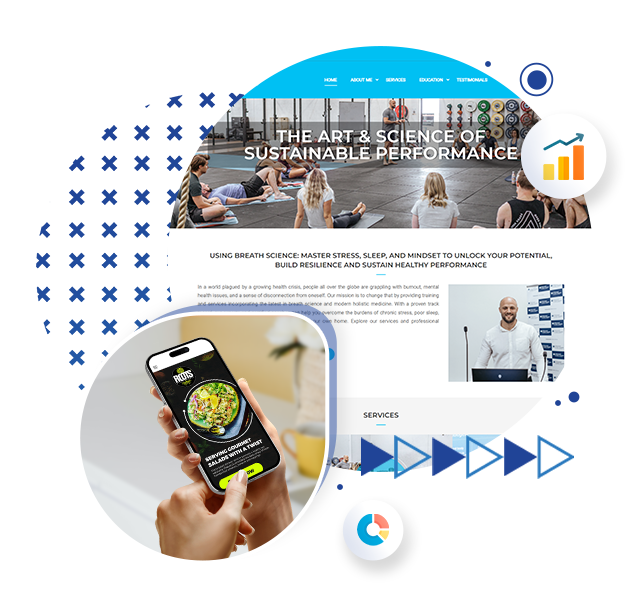 Smartphone displaying a mobile application interface with user dashboard and navigation elements